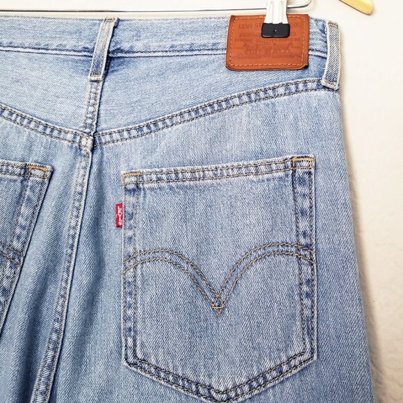 Levi’s Premium High Loose Wide Leg Denim Jeans 28 Let’s Stay In Hemp Blend $108 - Picture 10 of 16